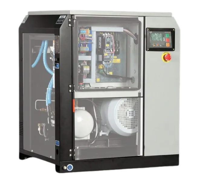 Compressor de Parafuso ELGi Série EN | Tecnologia Encapsulada Compressor de parafuso ELGi Série EN com tecnologia encapsulada, utilizado para reduzir vazamentos e facilitar manutenção industrial.