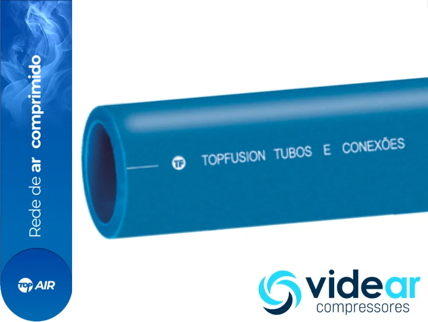 Tubos PP-R TOP AIR Tubos PP-R azuis TopFusion para redes de ar comprimido
